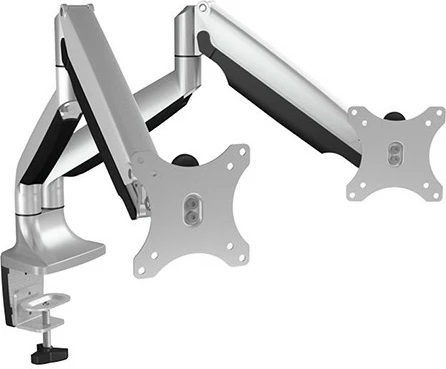 Mbajtës monitori ICY BOX IB-MS504-T, për 2 ekrane deri 32", kapacitet 18 kg, ngjyrë e zezë/argjendtë