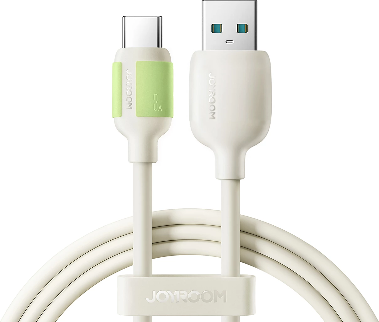 Kabllo Joyroom S-A53, USB-A në USB-C, 2m, 3A, majë fluoreshente, Bezhe