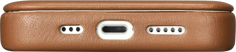 Mbështjellës lëkure iCarer CE Premium Folio për iPhone 14, MagSafe, kafe