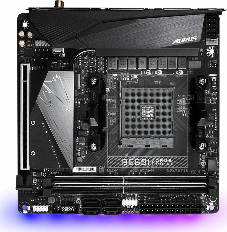 Pllakë amë Gigabyte B550I AORUS PRO AX Mini-ITX, AMD B550, Wi‑Fi 6, Bluetooth 5, 2.5GbE, 64GB RAM
