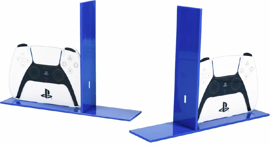 Mbajtëse librash Paladone PlayStation, PVC, 16.3 x 21.3 x 9.5 cm, set 2 copë, blu/bardhë