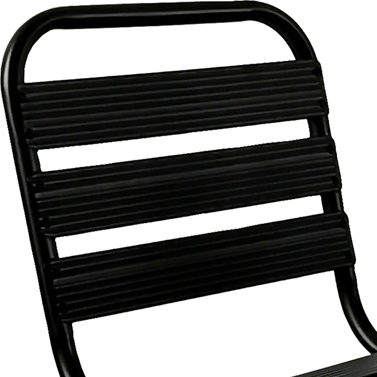 Tavolinë me karrige Sussie-Ensure, 7 copë, metal-xham, ngjyrë e zezë, 140x80x70cm