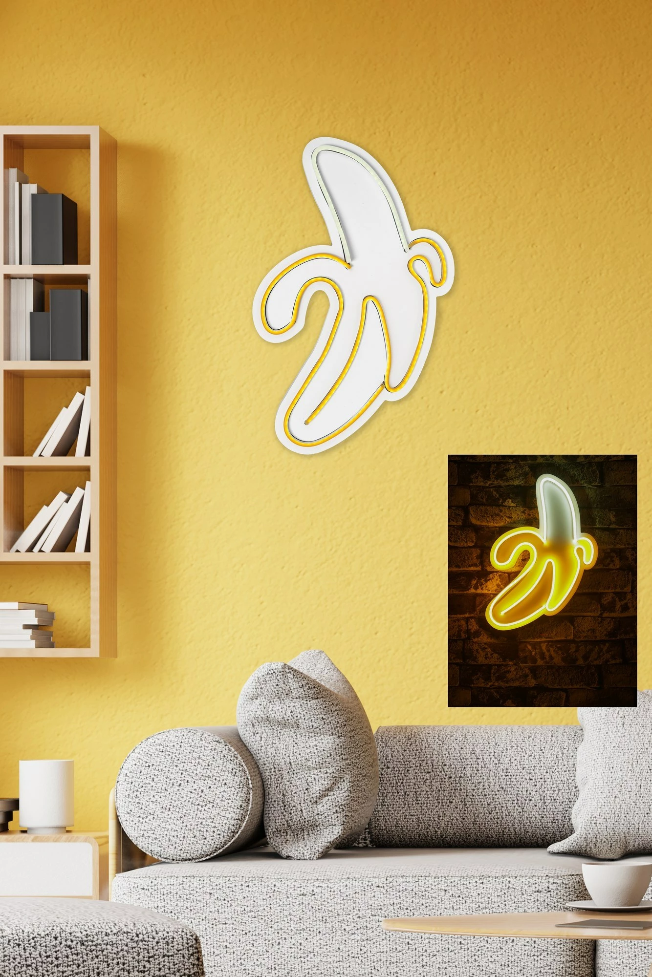 Dritë dekorative LED plastike, banane, e verdhë-bardhë