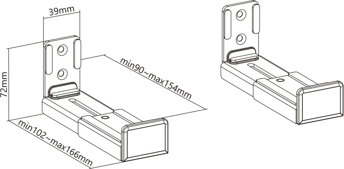 Mbajtëse muri për soundbar Maclean MC-932, e zezë, set