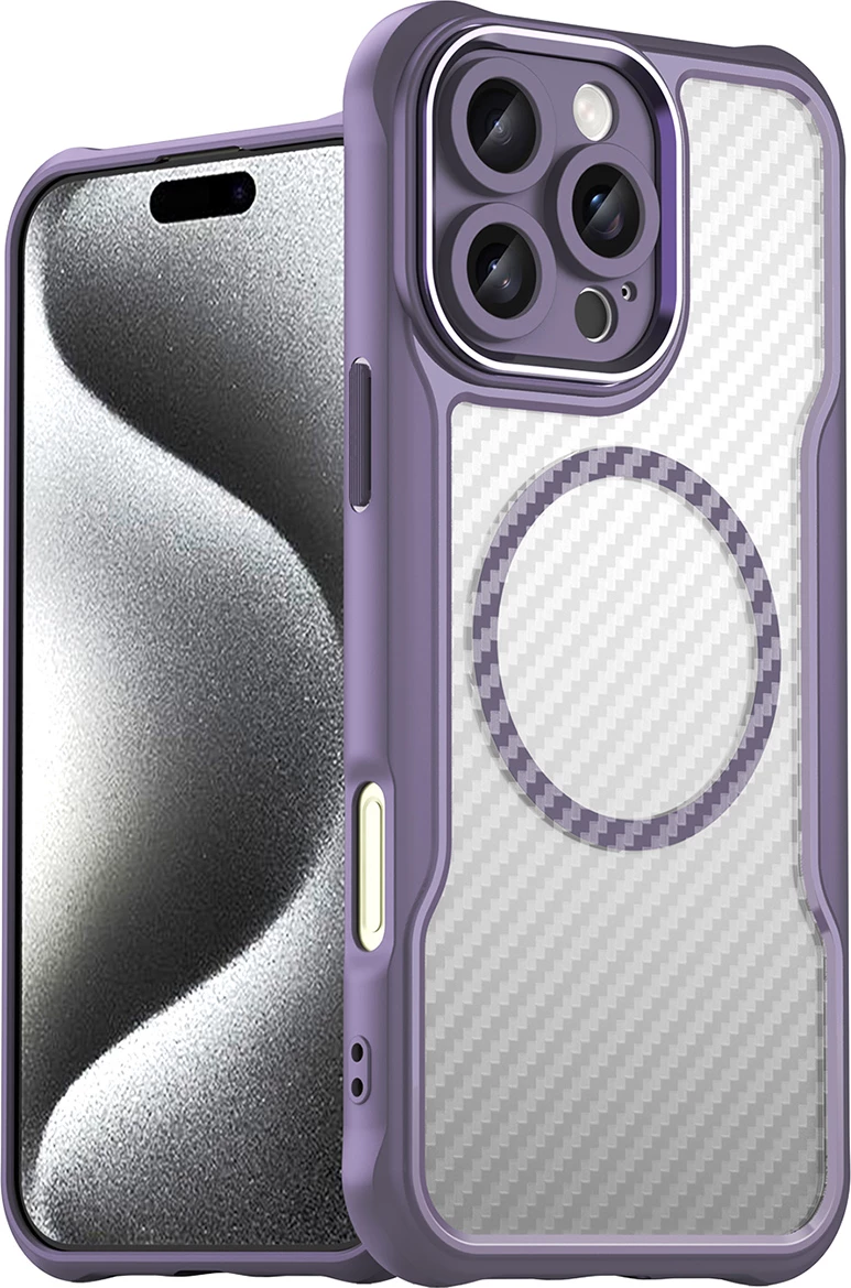 Mbështjellës Hurtel Leading Series MagSafe për iPhone 16 Pro Max, TPU, Vjollcë