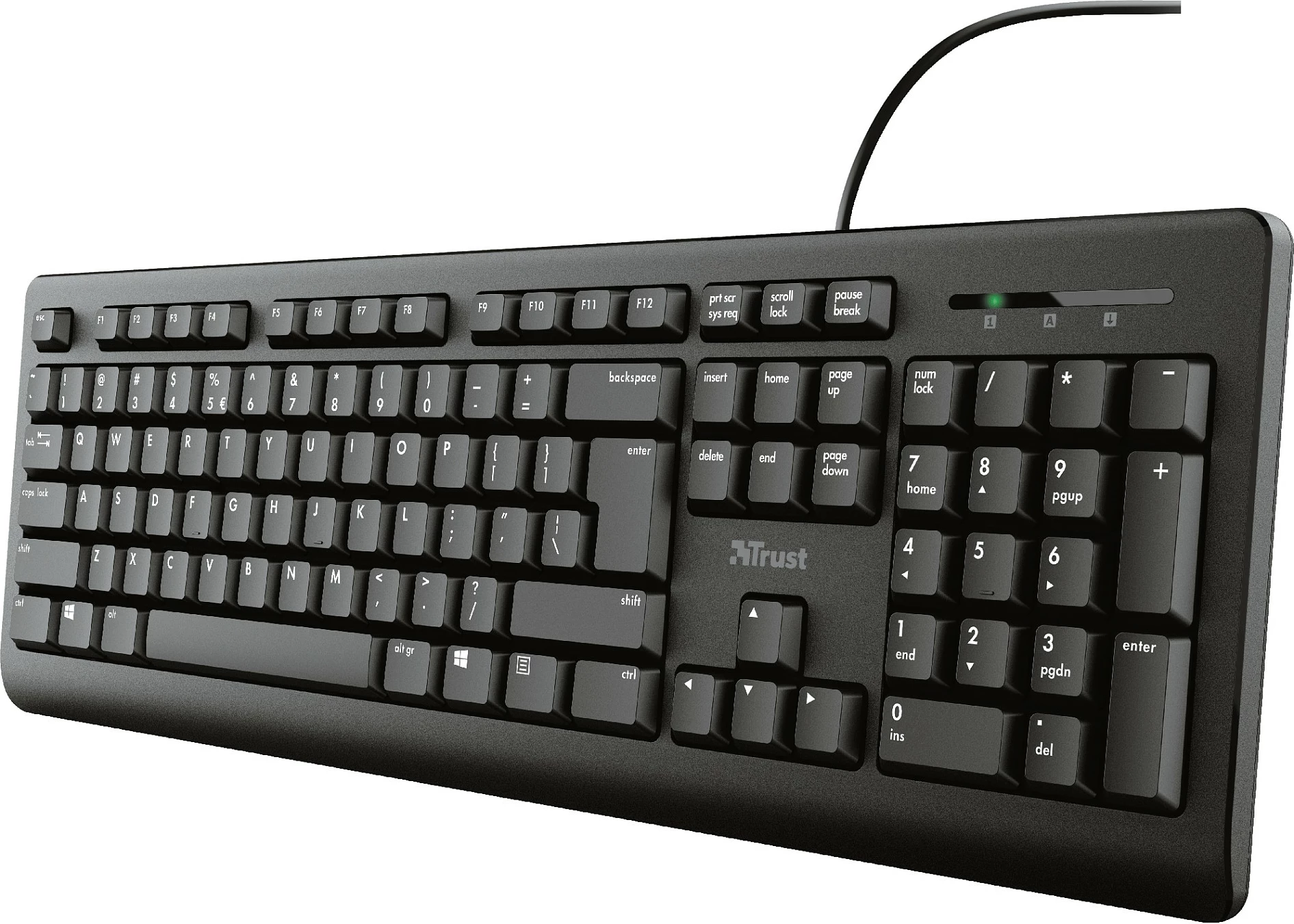 Tastierë Trust TK-150, full-size, USB me kabllo, QWERTZ, e zezë
