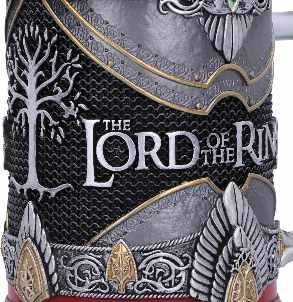Mug NEMESIS NOW Lord of the Rings Aragorn, me dorezë shpatë Narsil, i punuar me rrëshirë elfi, i pikturuar me dorë