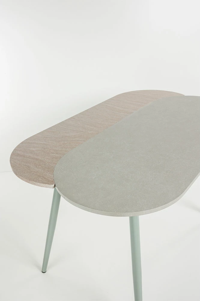 Tavolinë me karrige italiane, 4+1, ngjyrë gri-gur, 120x75x75