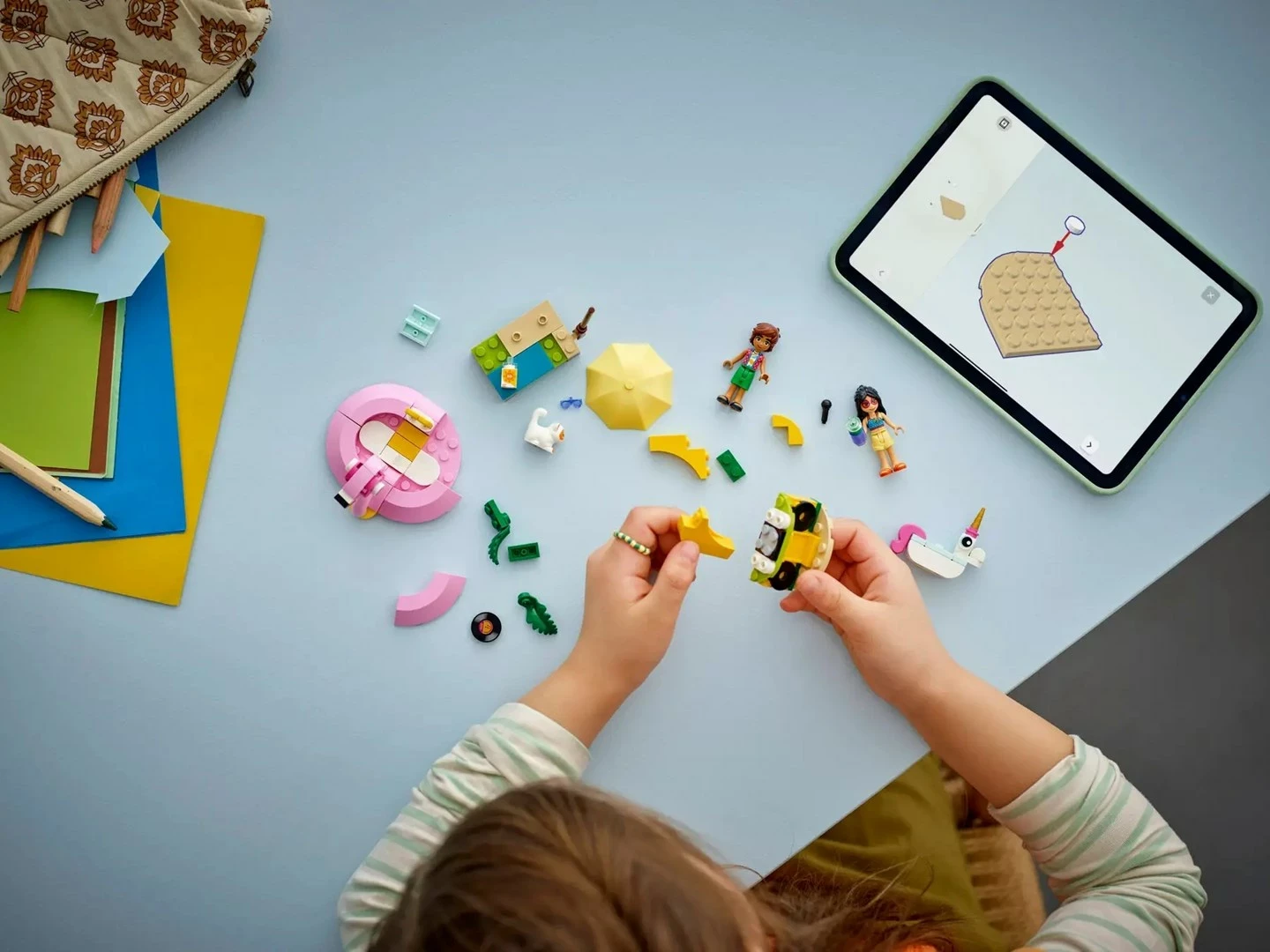 Set lodrash LEGO Friends 42658 Unicorn & Flamingo Pool Party, 99 pjesë