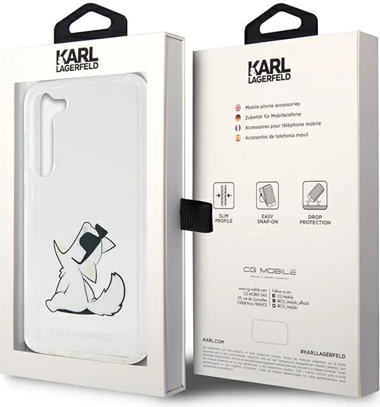 Mbështjellës Karl Lagerfeld Choupette Fun për Samsung Galaxy S23+, Transparent
