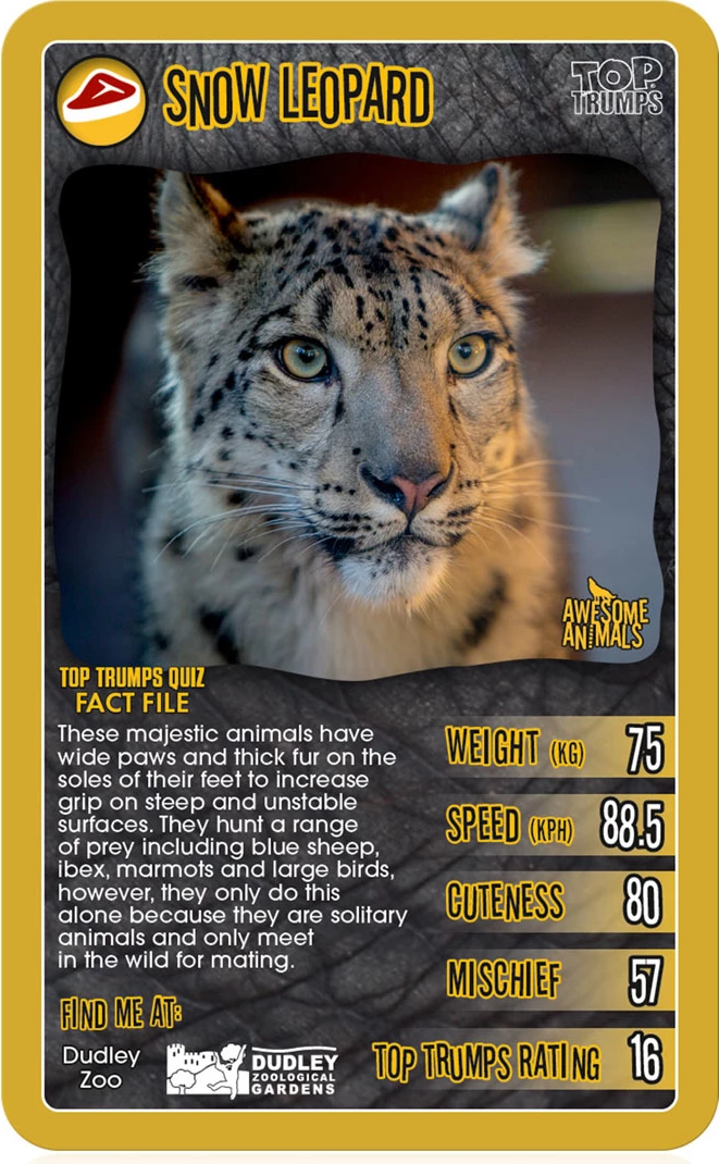 Awesome Animals Top Trumps Classics Card Game