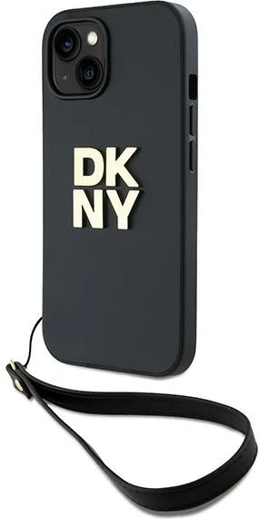 Mbështjellës DKNY Wrist Strap Stock Logo për iPhone 14/15/13, e zezë