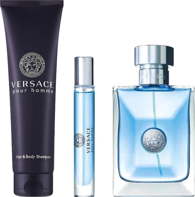 Set Versace Pour Homme, Edt 100Ml + Hair & Body Shampoo 150Ml + Edt TSpray 10ml