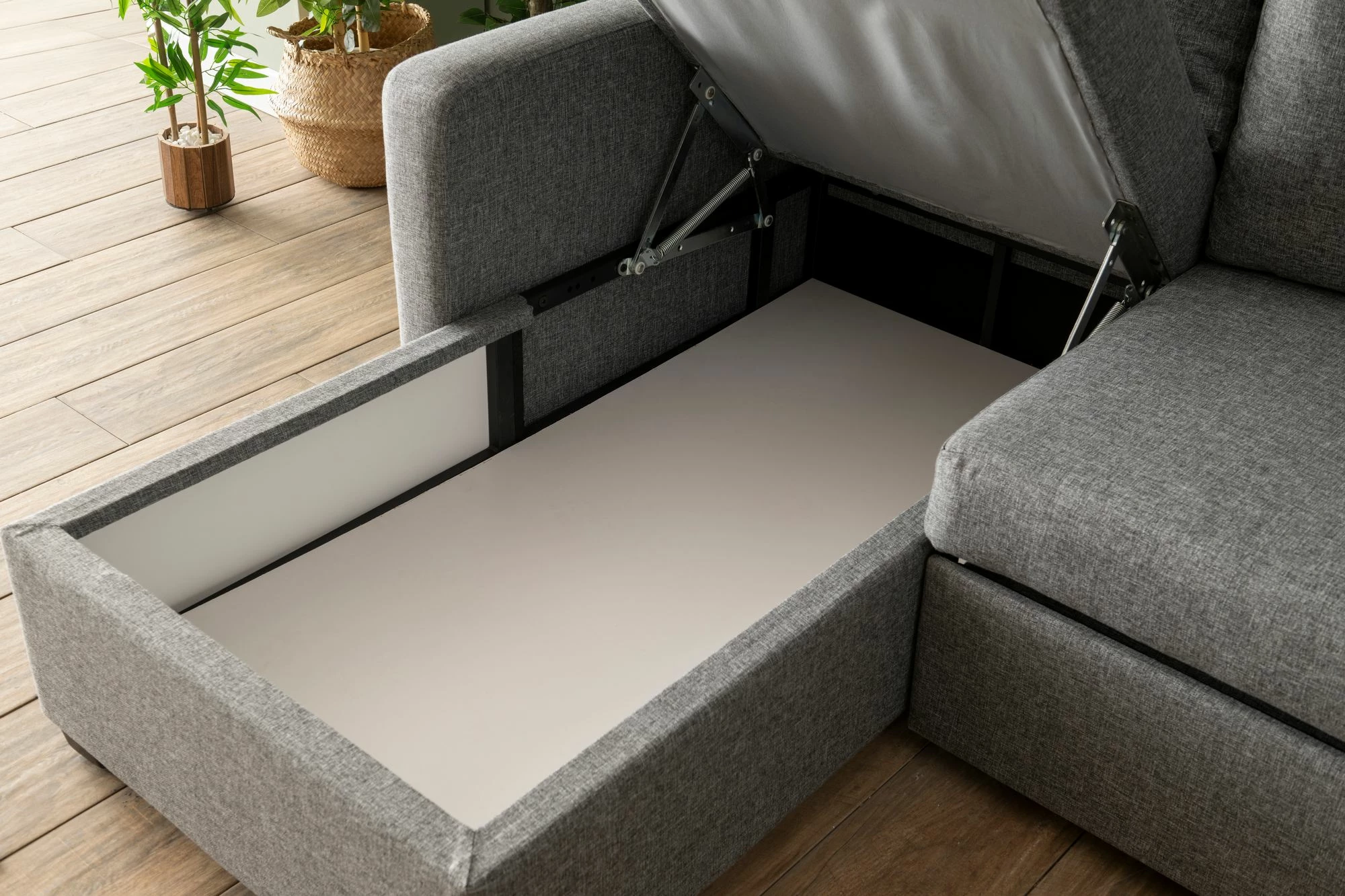 Kënd-sofë krevate Atelier del Sofa, ngjyrë gri e çelët, Kado