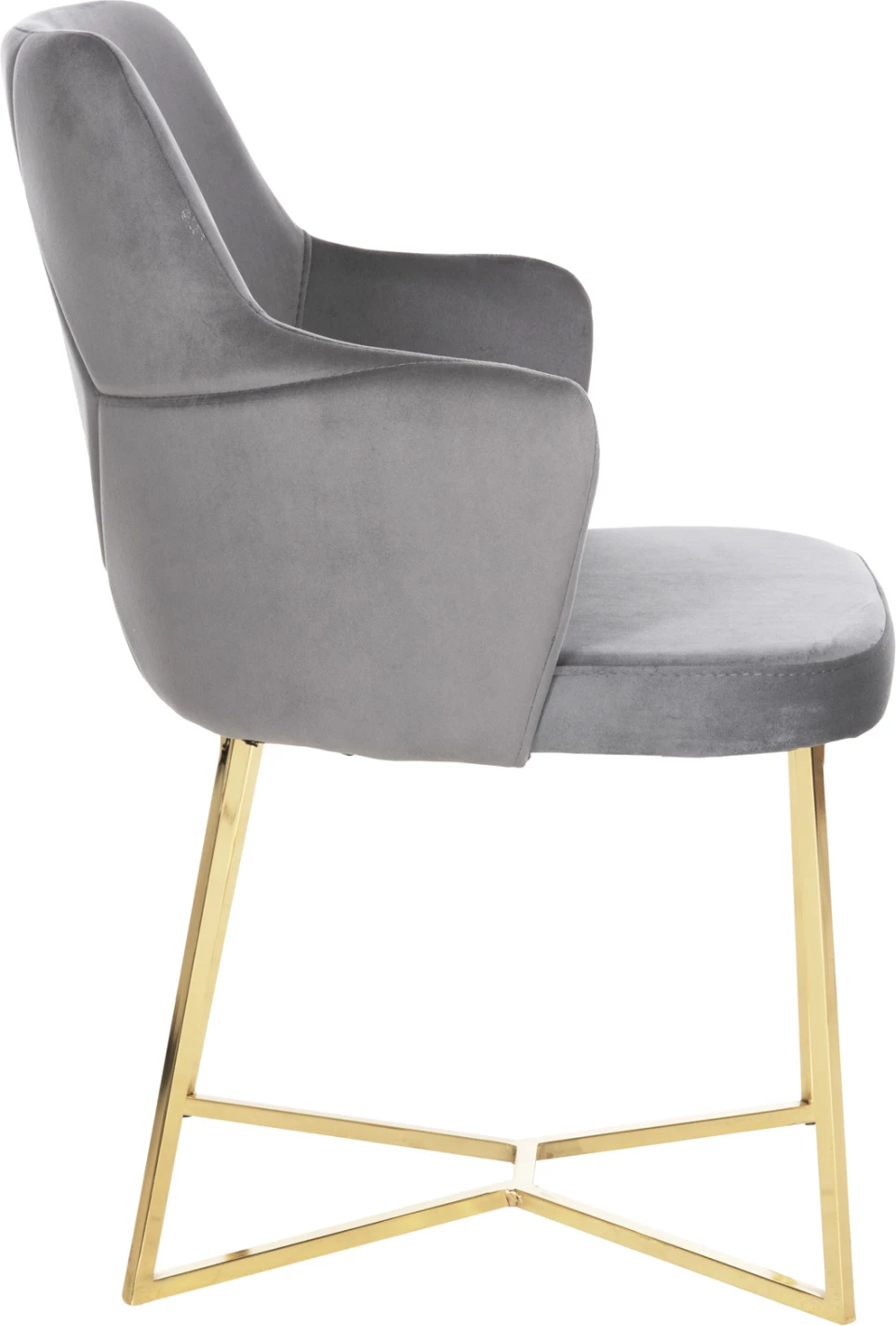 Karrige TRIANA FH9278.11 kadife gri me këmbë metali të arta 54,5x60,5x85,5H cm