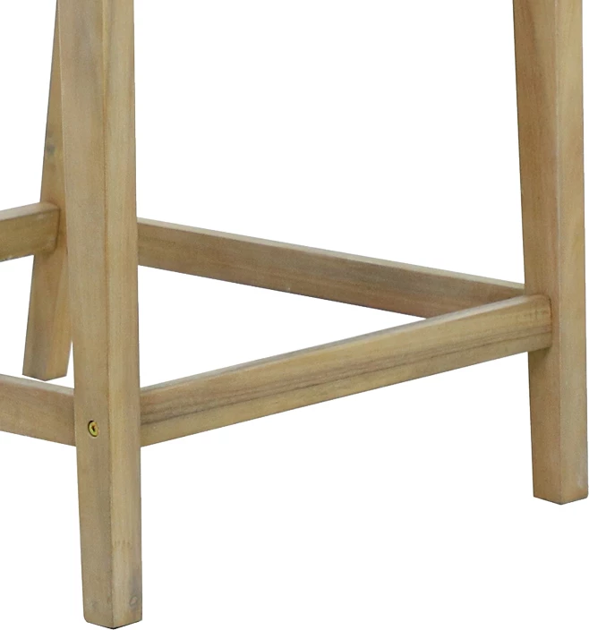 Set tavoline me karrige Bravo-Amalfi, dru akacie dhe pëlhurë bezhë, 130x70x90cm