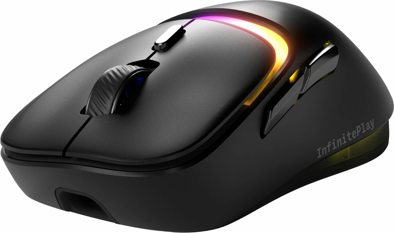 Maus gaming Glorious Model D3 Wireless (GLO-D3-WL-BLK), 30.000 DPI, 8.000 Hz, Bluetooth/2.4GHz/USB, RGB, 6 butona, i zi