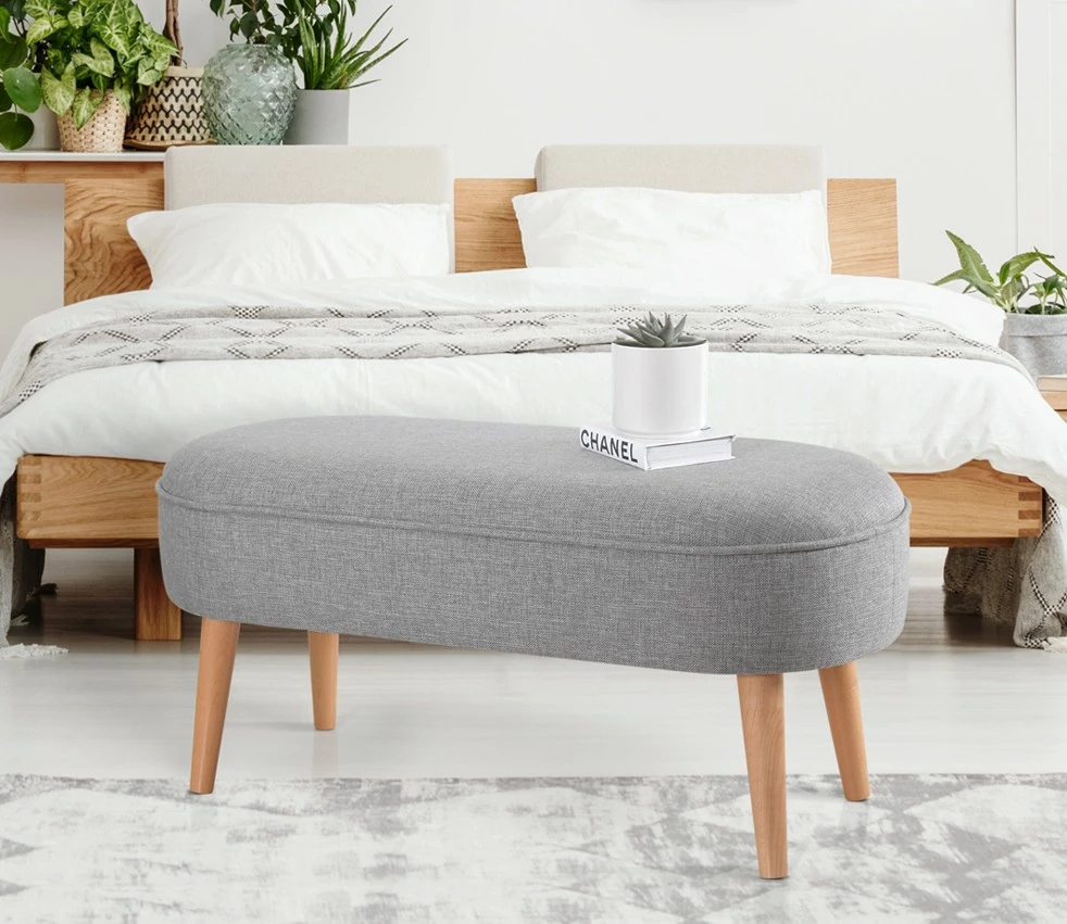 Puf Atelier del Sofa, liri 100%, ngjyrë gri, Lednok