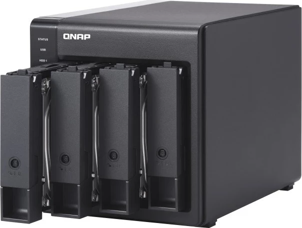 Kasë QNAP TR-004 për HDD/SSD, USB Type-C, 2.5/3.5", E zezë