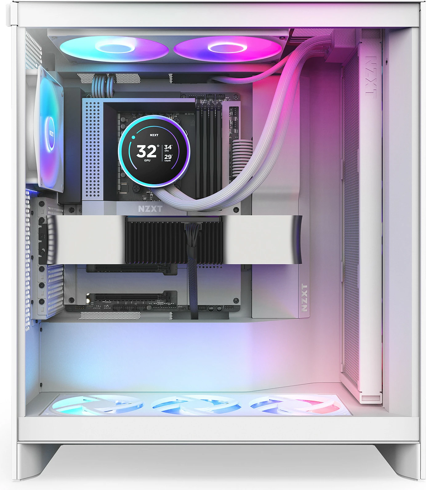 Ftohës uji AIO për CPU NZXT Kraken Elite V2 420 RGB, 3x140mm, ekran IPS, White