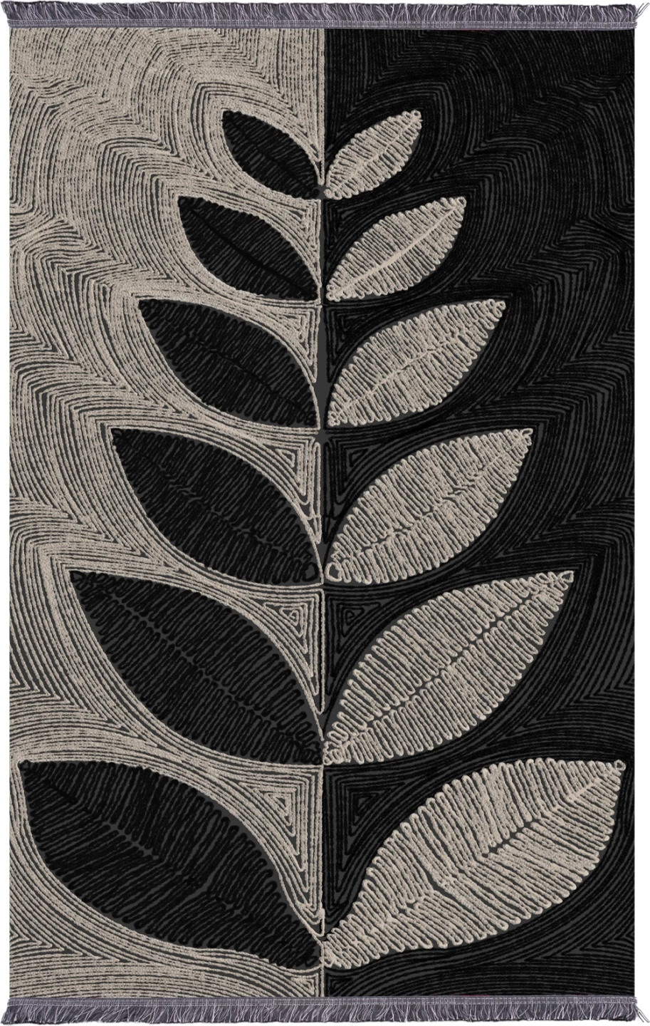 Tepih për dhomë ndeje me franja, JOSIANE, FH7675.40, bezhë-e zezë, 160x230