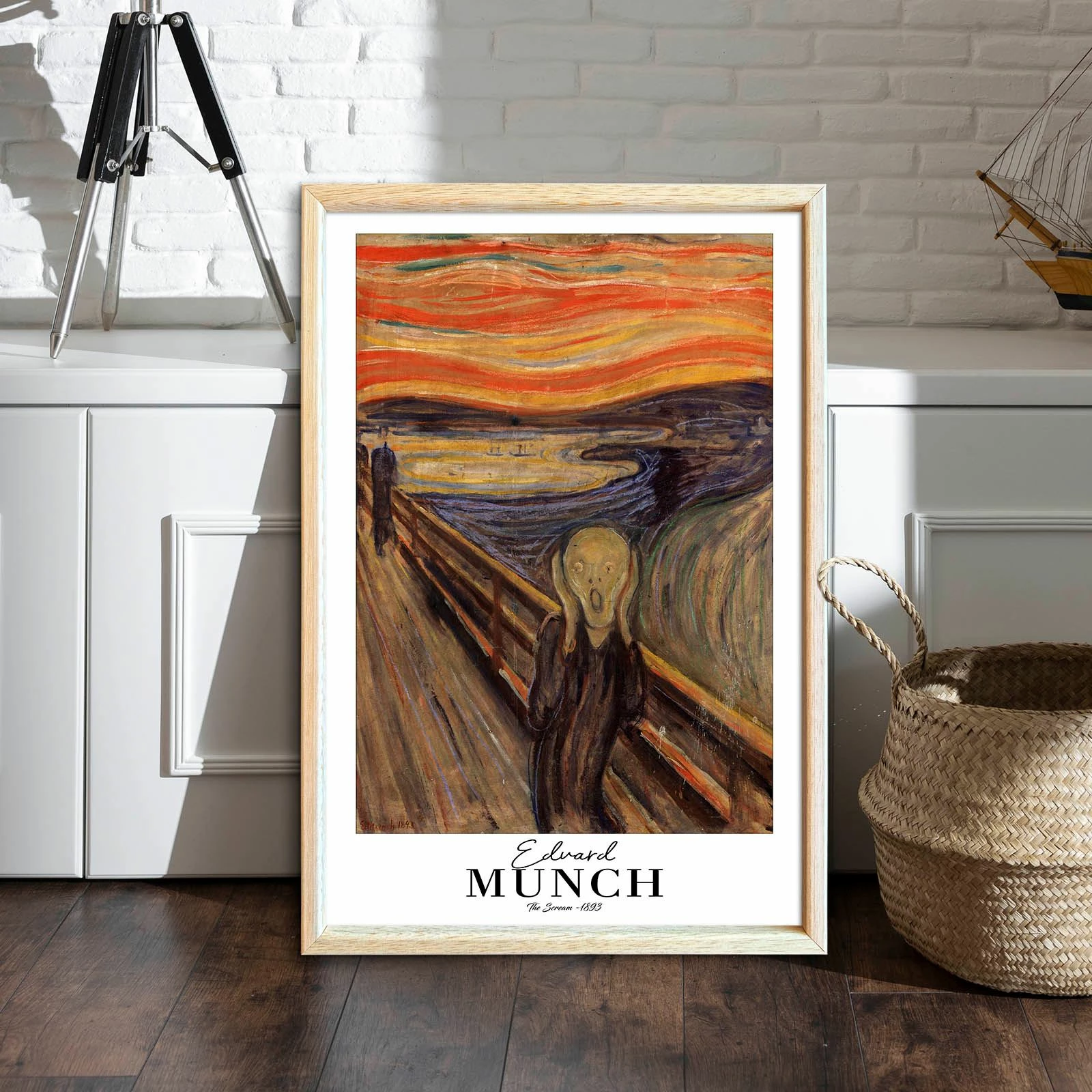 Pikturë dekorative me kornizë, Wallity, 4262AHSMUNCH-001, shumëngjyrëshe, 42x62cm