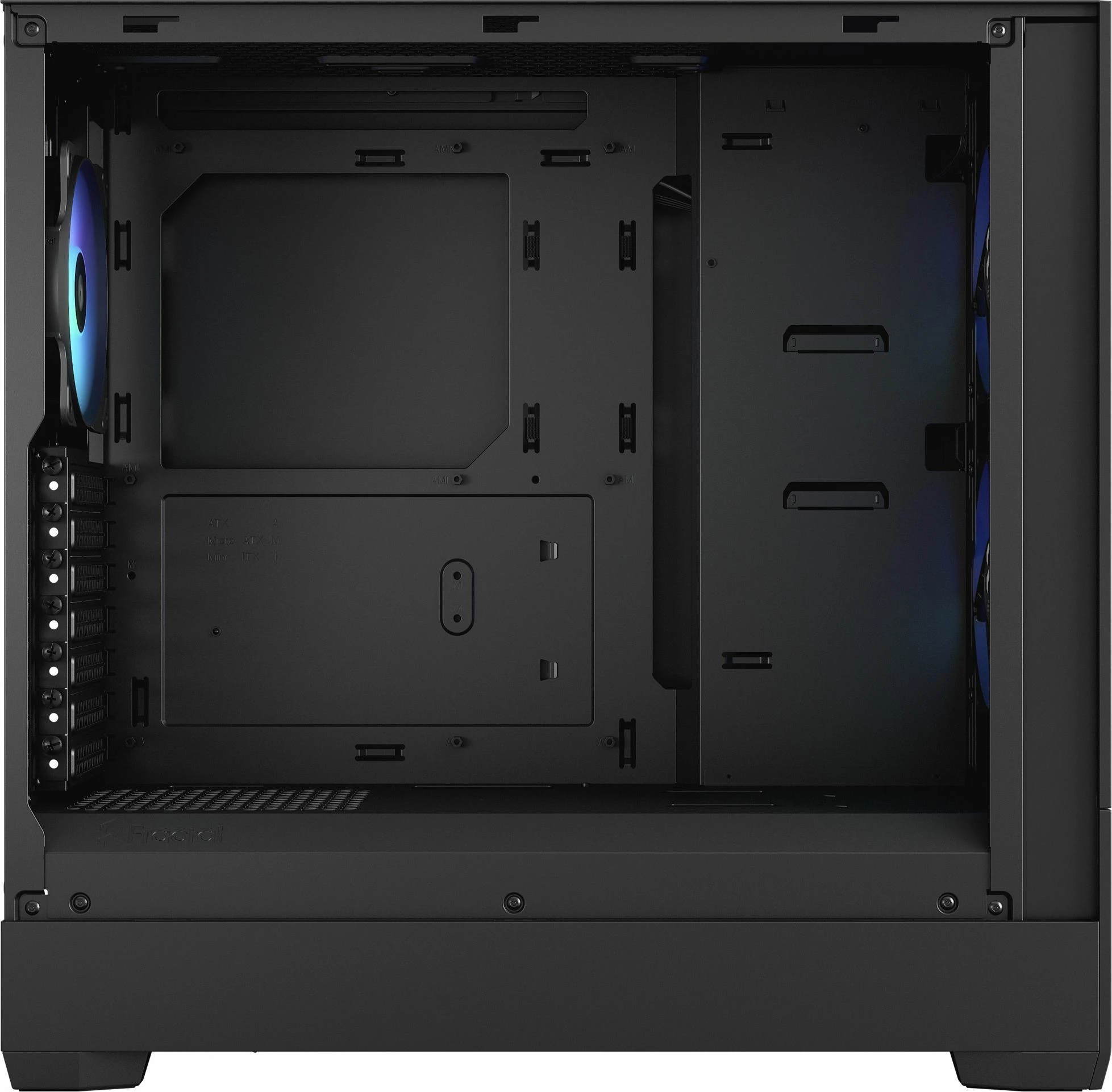 Kasë Fractal Design Pop Air RGB TG FD-C-POR1A-06 Midi Tower ATX me xham të temperuar, 3x120mm RGB fan, e zezë