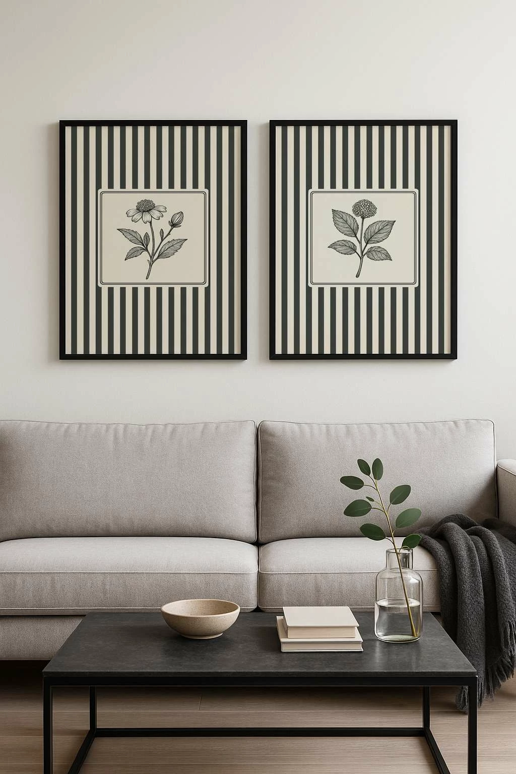 Set pikturash dekorative me kornizë MDF, 2 copë, Wallity, Czgl3, 35x50cm