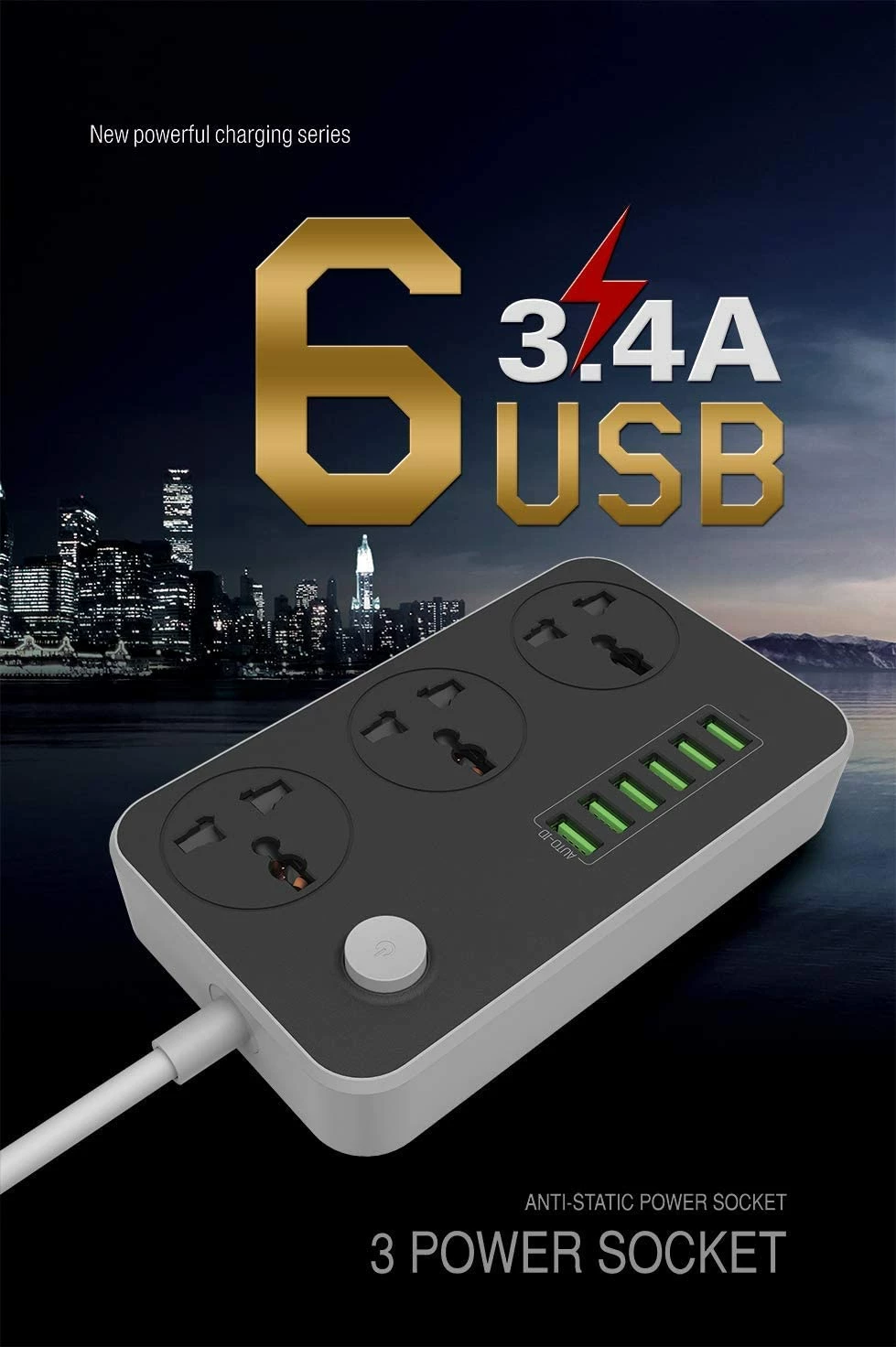 Prizë e rrymës Ldnio Surge Protection Power Strip Universal