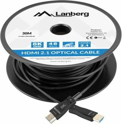 Kabllo HDMI Lanberg CA-HDMI-30FB-0300, e zezë, 30m