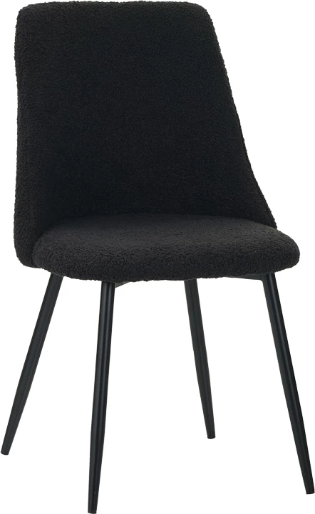 Karrige Giselle, stof bouclé, ngjyrë e zezë, 51x52x82cm