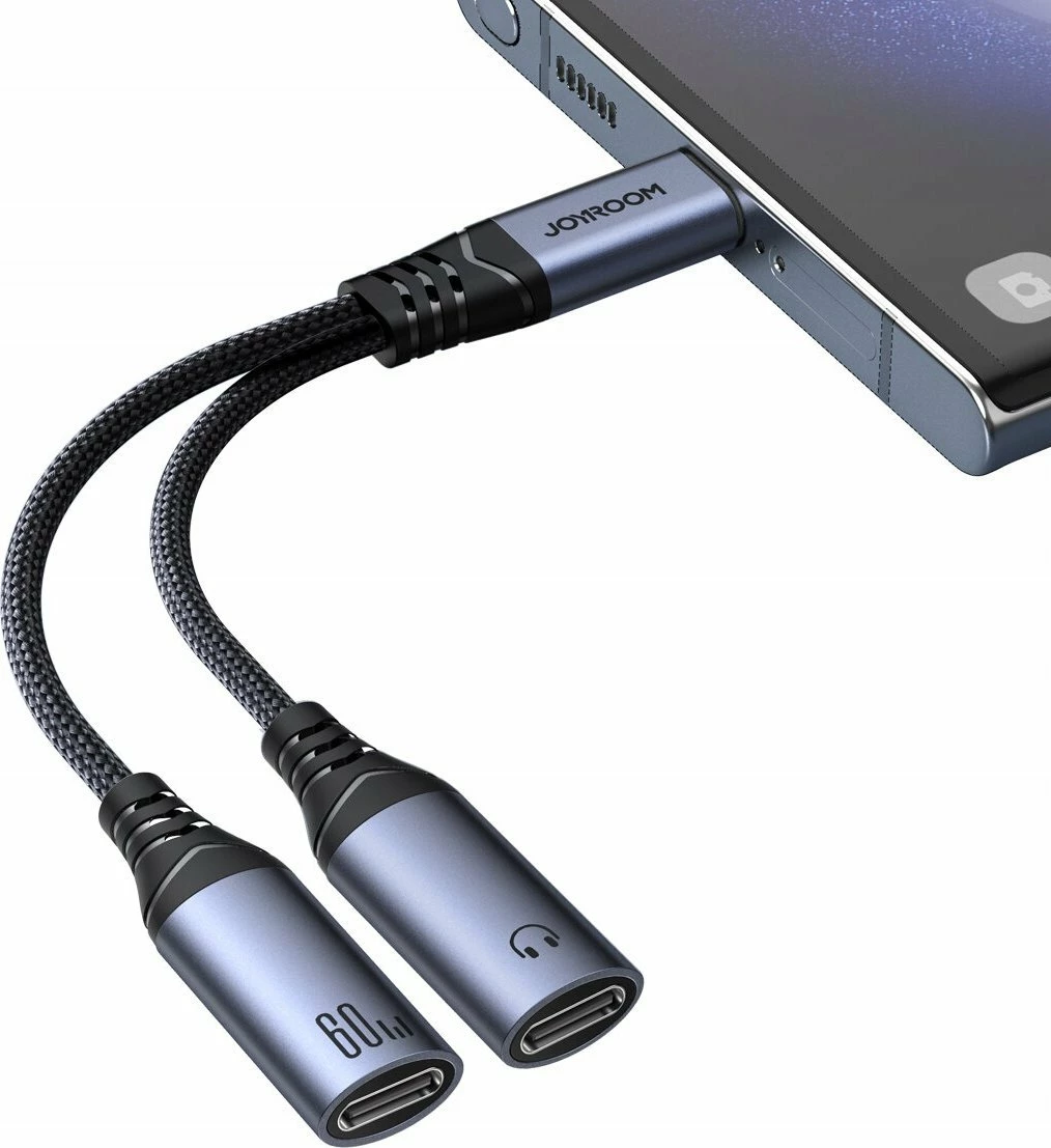 Adapter USB-C Joyroom SY-C03 2n1 DAC, 60W, 0.14 m, i zi