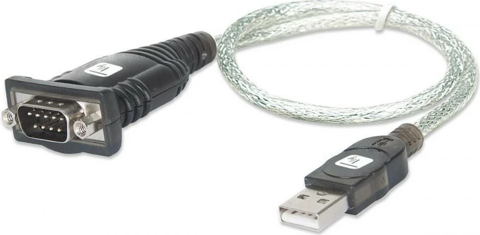 Adapter Techly USB në RS232/COM/DB9, 0.45m, Zi/Argjendtë