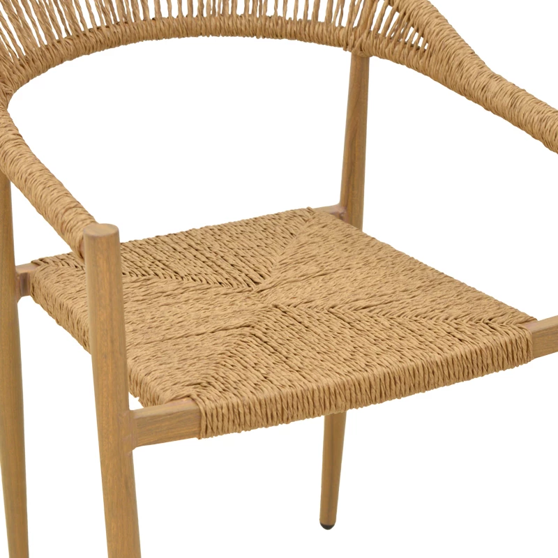 Karrige Rayana alumini, e grumbullueshme, ratan natyral, 56x61.5x77.5cm