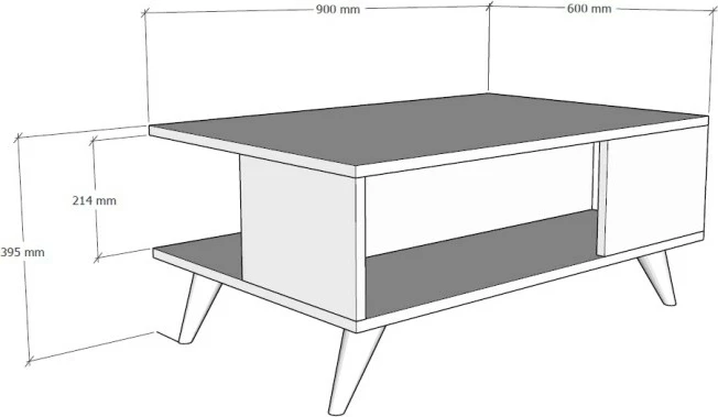 Tavolinë kafeje dy kate, ngjyrë arrë dhe e zezë, Hanah Home Yuka