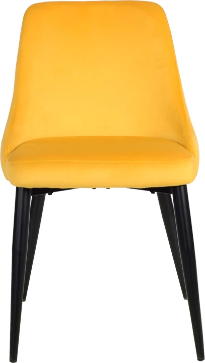 Karrige Zedna, kadife e verdhë, këmbë metalike të zeza, 51x58x84cm