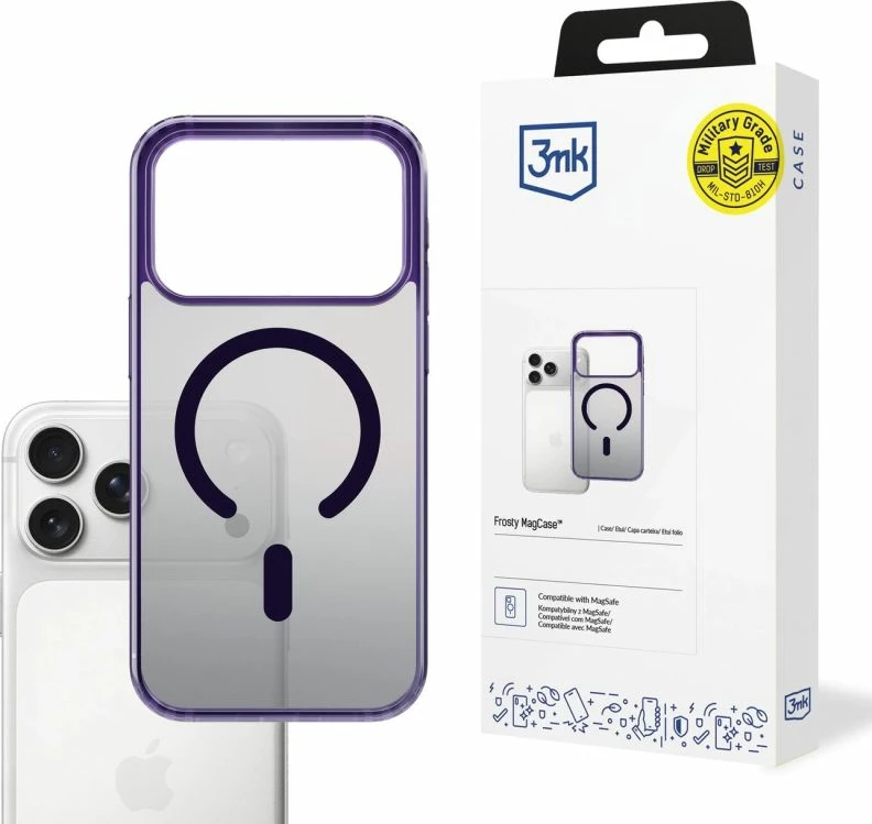 Kllapë telefoni 3mk Frosty MagCase për iPhone 17 Pro Max, vjollcë
