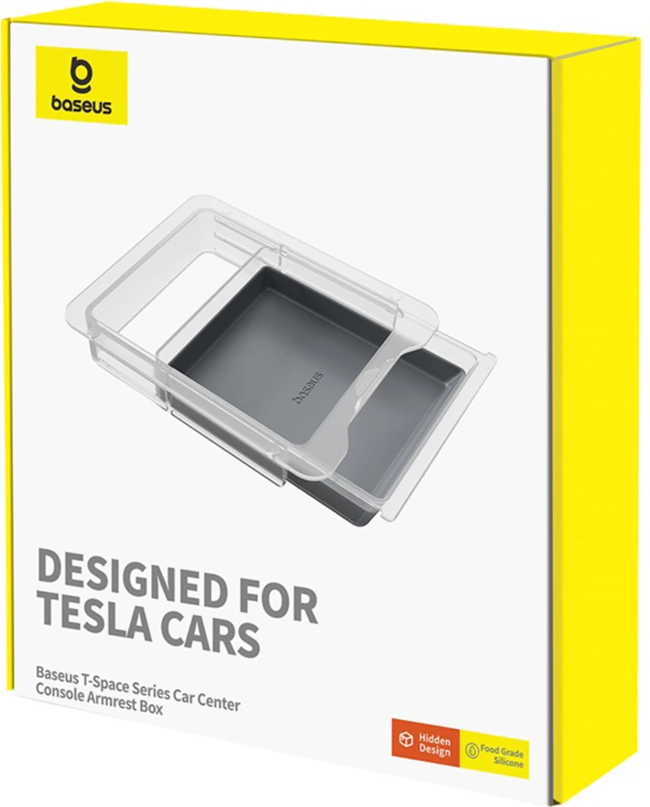 Organizator makine Baseus T-Space Series për Tesla Model 3/Y, silikon, gri