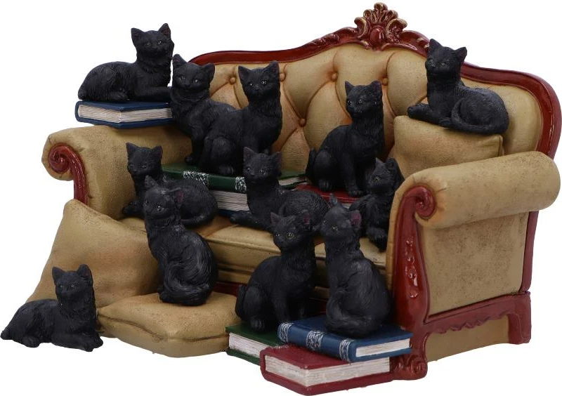 Figurinë dekorative NEMESIS NOW Couch Clowder, resin, e pikturuar me dorë, assorted, 1 copë
