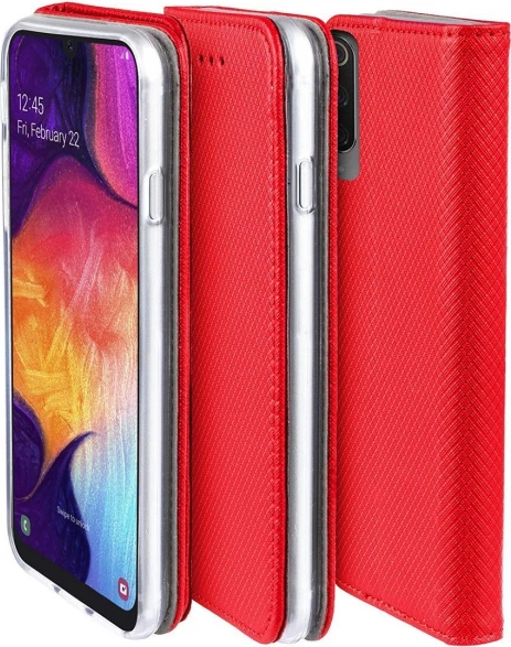 Mbështjellës flip magnetik HAVANA për Samsung Galaxy A57, me stand dhe xhep karte, MPN 24493, e kuqe
