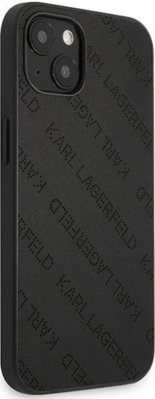 Mbështjellës Karl Lagerfeld KLHCP13SPTLK për iPhone 13 mini, hardcase, Perforated Allover, i zi
