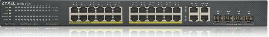 Switch Zyxel GS1920-24HPV2, Managed, Gigabit Ethernet, PoE, Rack mounting