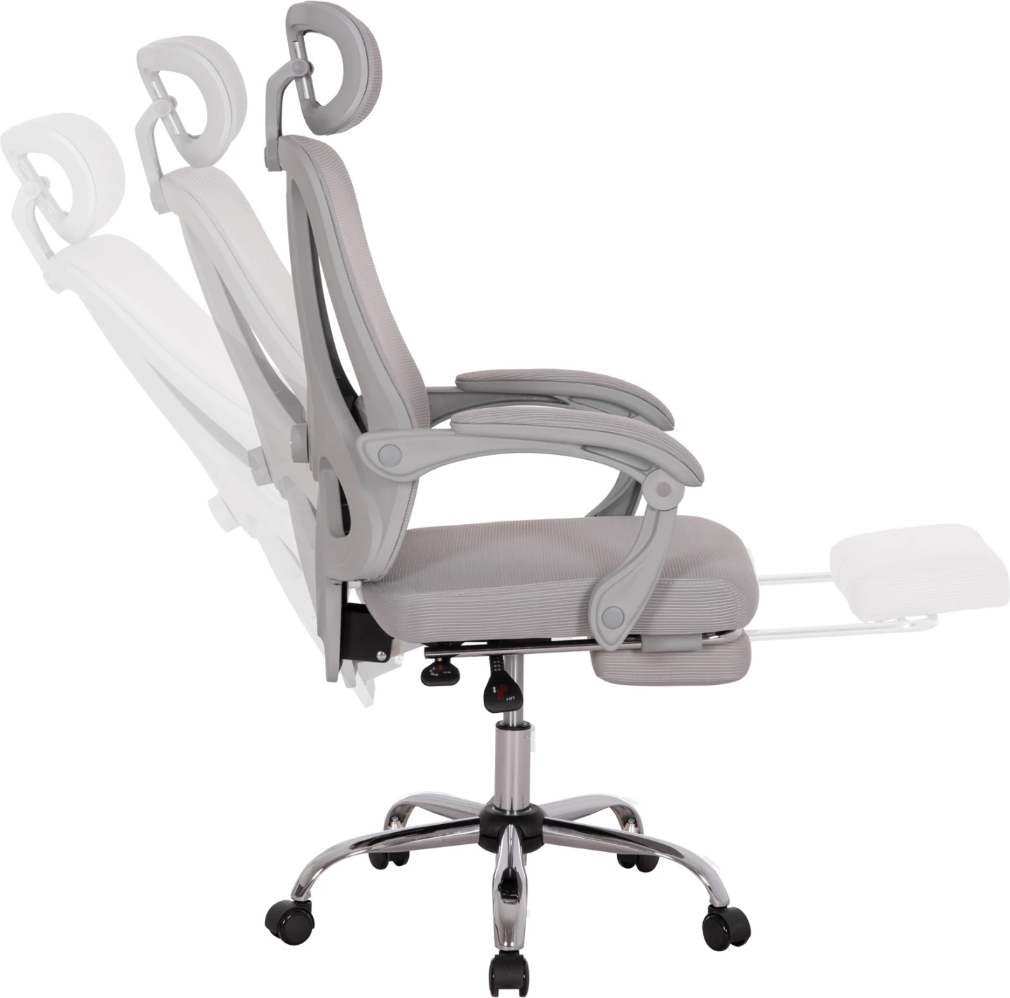 Karrige zyre BARNET, rrjetë gri, kornizë najloni gri, FH18258.02, 61x62x123cm