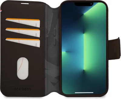 Mbështjellës Decoded Detachable Wallet për iPhone 14 Pro, lëkurë, MagSafe, Kafe