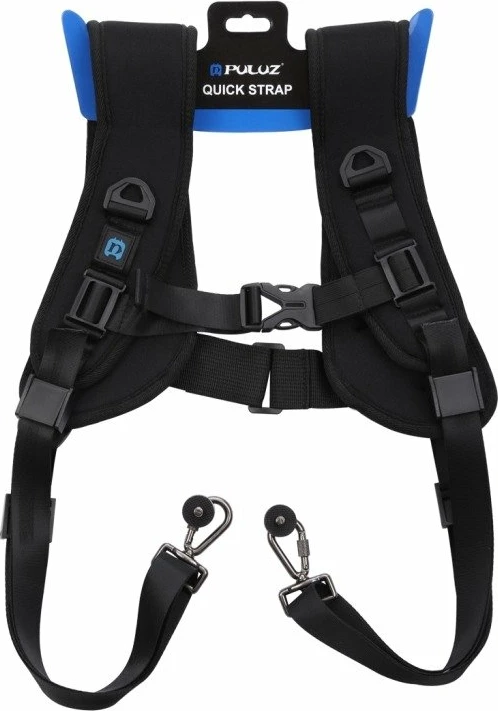 Brez i dyfishtë për supe Puluz PU6002 për kamera, i zi