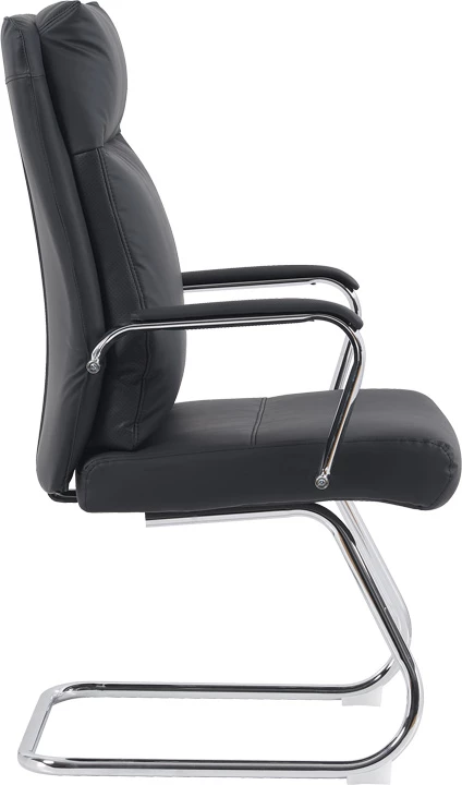 Karrige vizitorësh Siquel I, lëkurë artificiale e zezë, 58x62x105cm