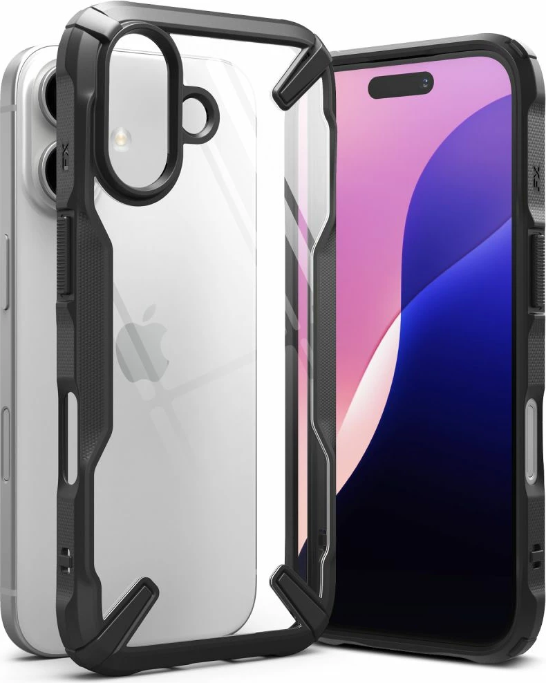 Mbështjellës Ringke Fusion X për iPhone 16, i zi