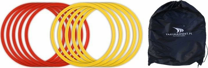 Rrota koordinimi YakimaSport 50 cm, set 12 copë, kuqe/verdhë, me çantë