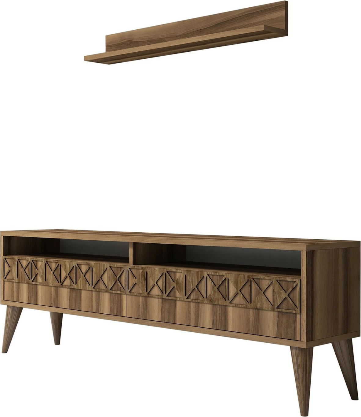 Konsol TV Hanah Home, model Line, ngjyrë arre