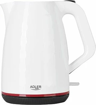 Çajnik elektrik Adler AD1277, 1.7L, 2200W, plastik, i bardhë